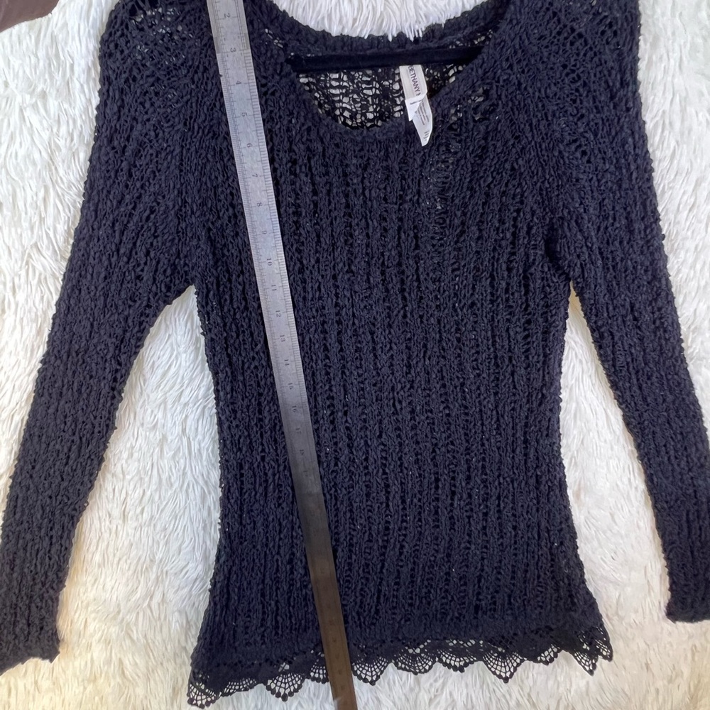 Aeropostale Bethany Mota Knit Black Sweater Cover Up Sz M - Picture 6 of 16